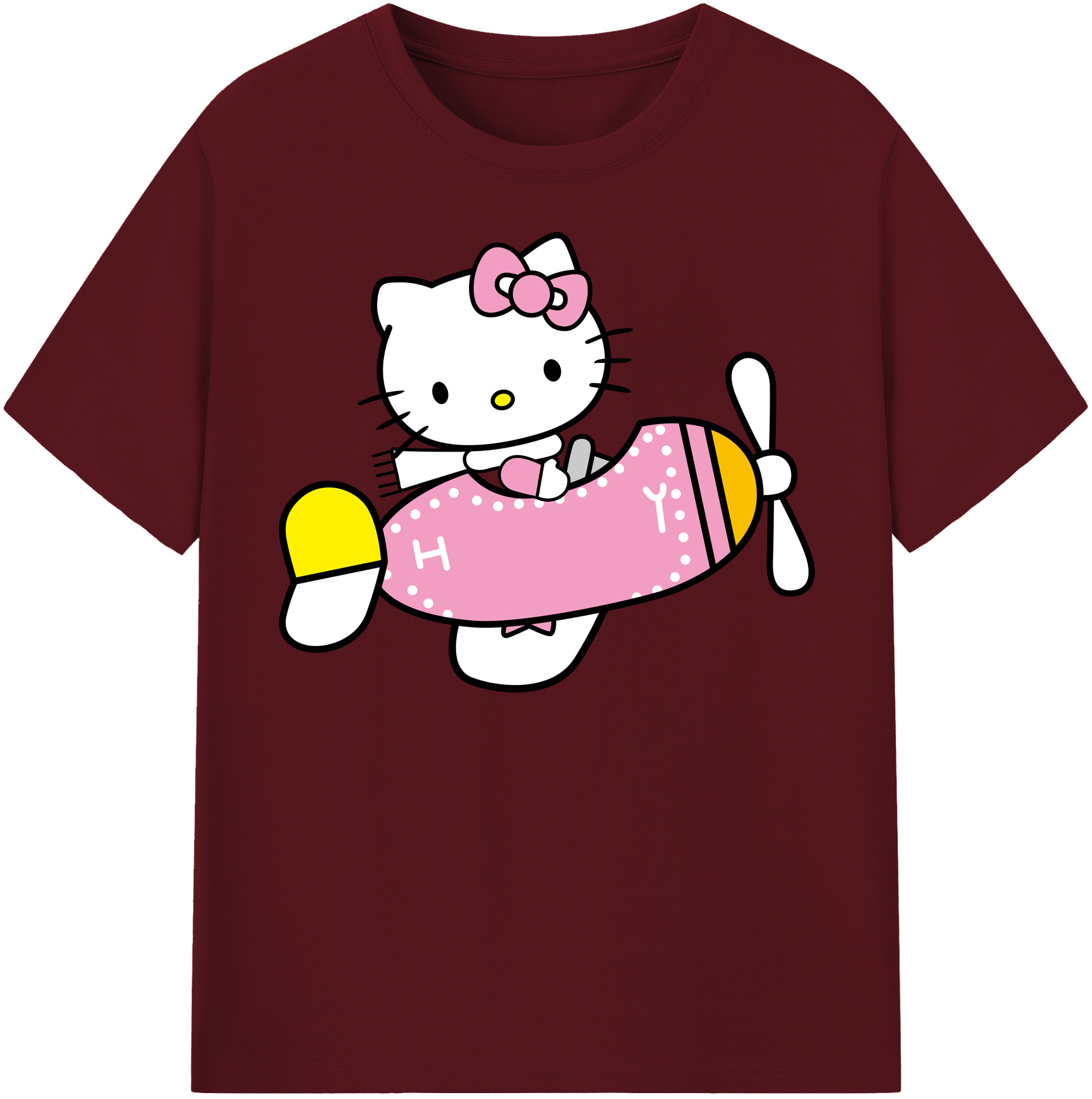 （画像用） Hello Kitty ハローキティ 綿100％半袖Tシャツ（フロントプリント）